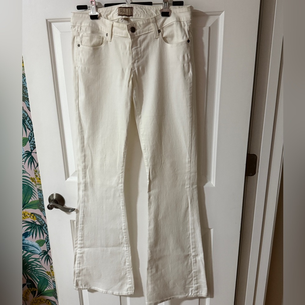 PAIGE Denim Off-White Canyon Ranch Flare Jeans Size 29
